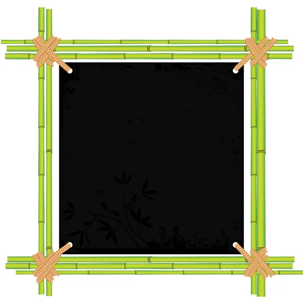 Bamboo frame with tropic old paper — Stock Vector