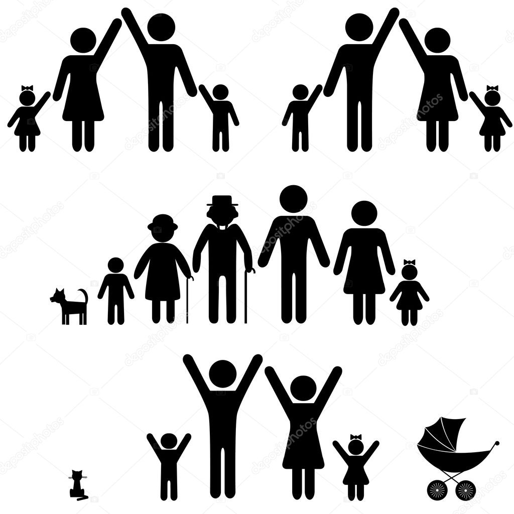 Download Family icons. — Stock Vector © svetap #8322502