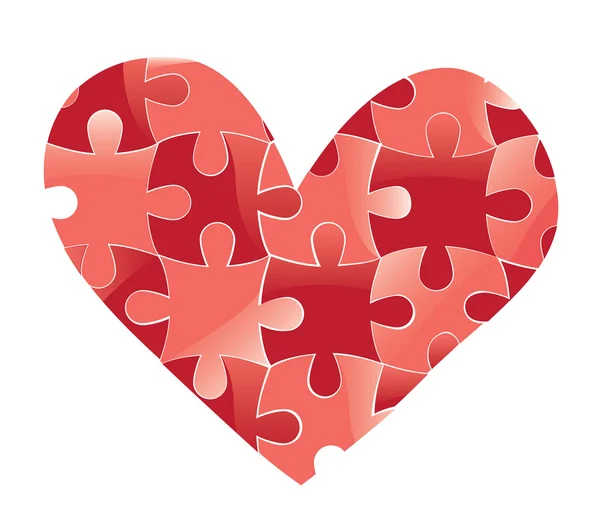 Hart puzzel. liefde achtergrond. — Stockvector