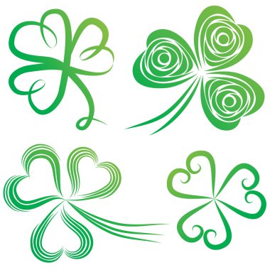 Set of shamrocks. clipart