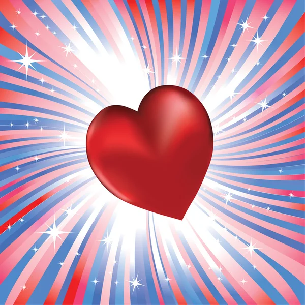 Corazón rojo abstracto como el amor a los EE.UU. — Vector de stock