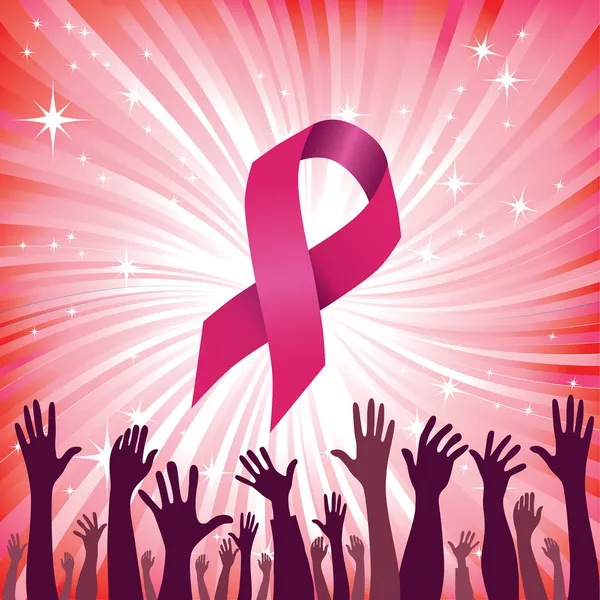 Breast cancer ribbon vector illustration. Woman solidarity. — Stockvector