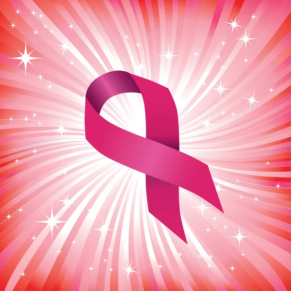 Illustrazione vettoriale del nastro del cancro al seno. Solidarietà femminile . — Vettoriale Stock