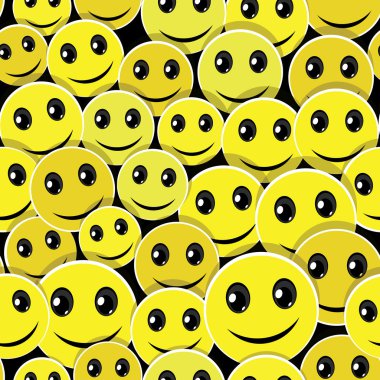 Smile face seamless pattern background clipart