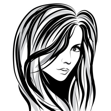 Beauty girl face clipart