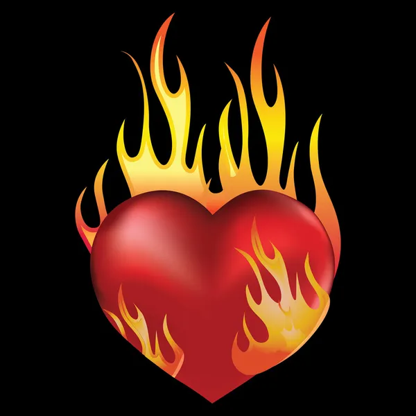 Сердце в огне — стоковый вектор