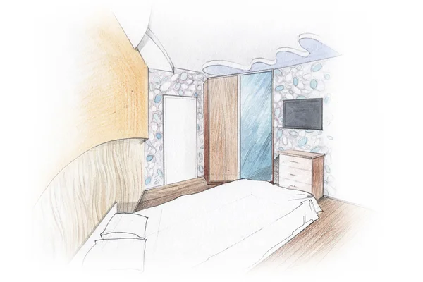 Interiör i ett sovrum — Stockfoto