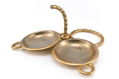 Two antique brass ashtrays clipart