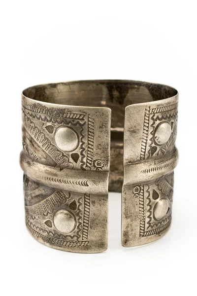 Antico bracciale in argento — Foto Stock