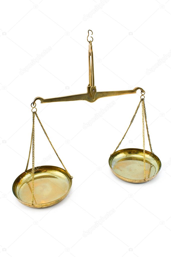 Golden balance scales
