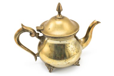 Antique silver teapot clipart