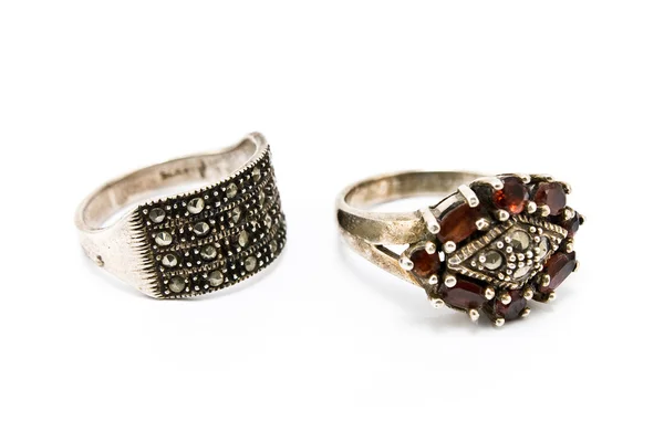 Due anelli d'argento — Foto Stock