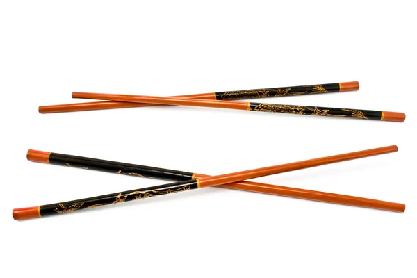 Dva páry dřevěných hůlek — Stock fotografie