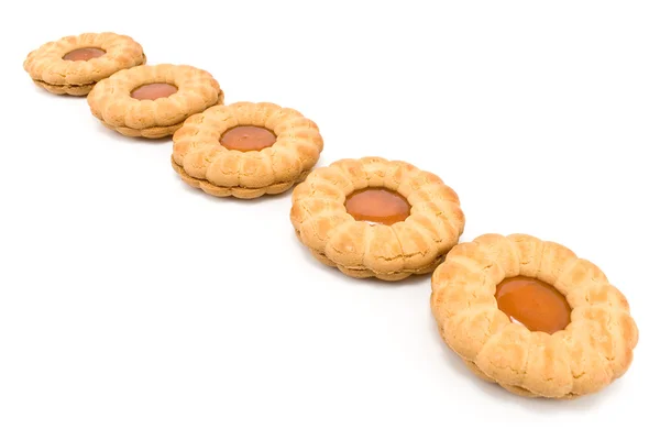 Soubory cookie s meruňkovým džemem — Stock fotografie