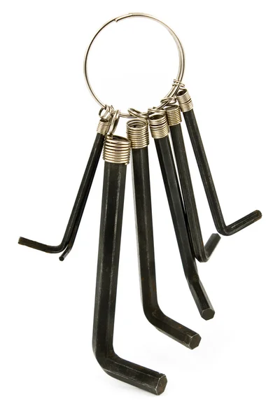 Siyah altıgen somun anahtarları kümesi — Stok fotoğraf