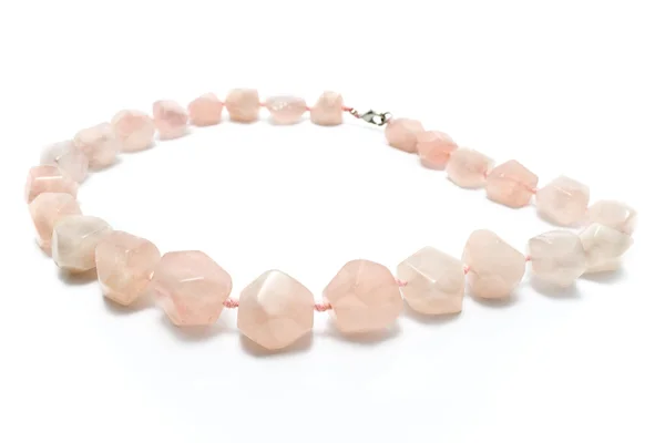 Rose quartz necklace — Stock Photo, Image