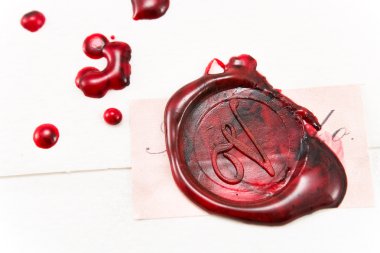 Wax seal on a letter clipart