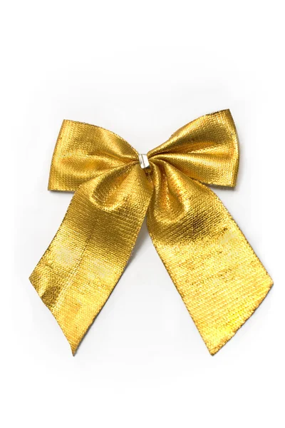 Golden gift bow ribbon — Stock Photo, Image