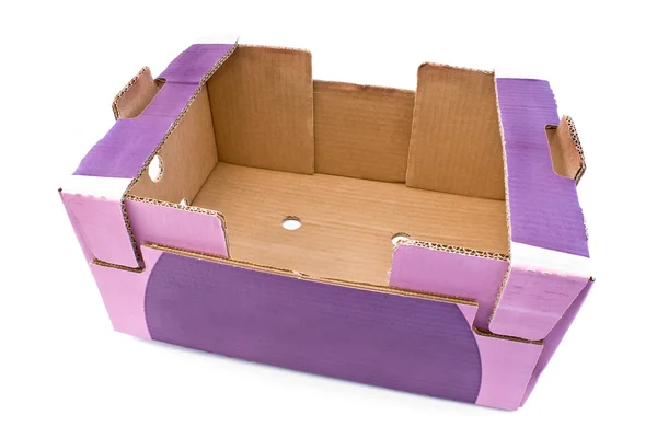 Fialové lepenkové krabice — Stock fotografie