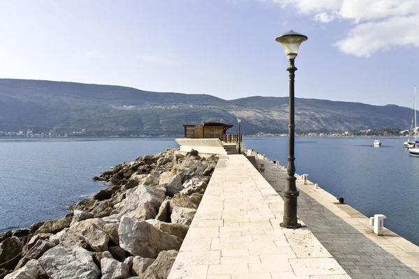 Stock image Pier in Mediterranean town Herceg Novi - Montenegro