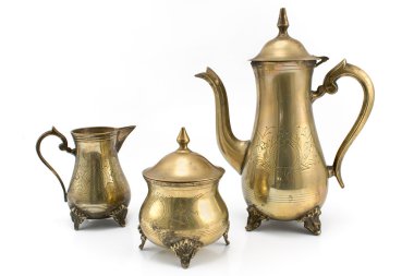 antika gümüş çaydanlık seti