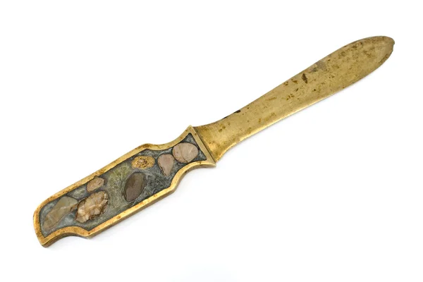 Antico tagliacarte coltello in ottone — Foto Stock