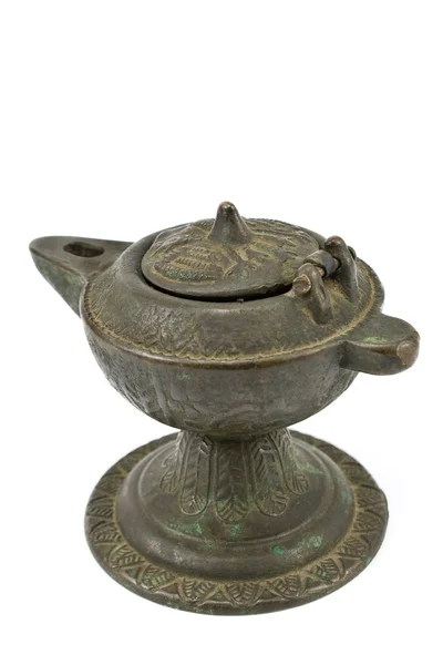 Starožitné bronzové olejová lampa — Stock fotografie