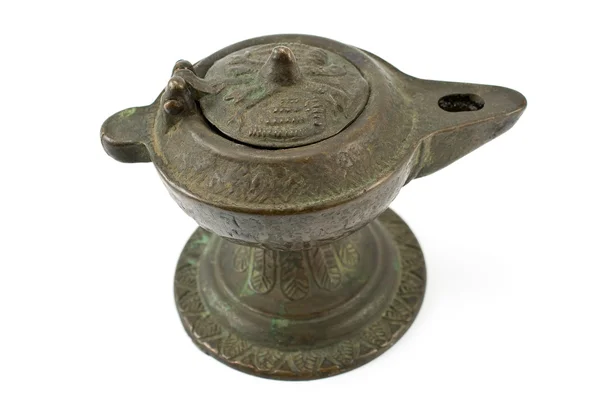 Antique bronze oil lamp — Stock Photo, Image