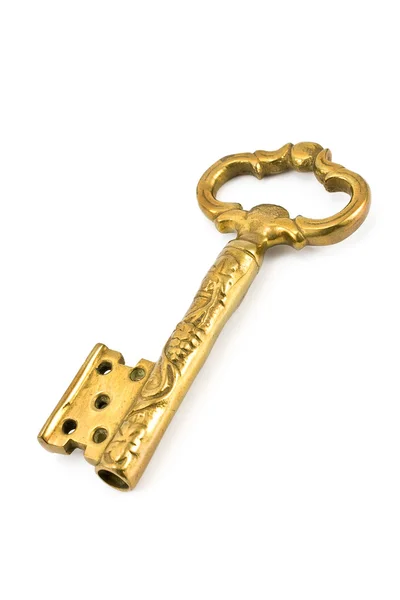Античный золотой ключ — стоковое фото