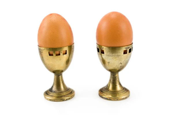 Alte Eierbecher aus Messing — Stockfoto