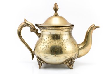 Antique silver teapot clipart