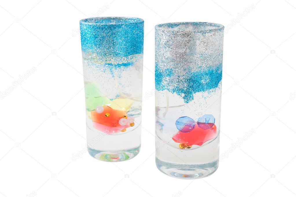 Two glass candles