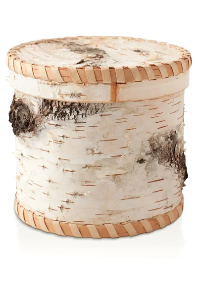 자작나무 껍질의 상자 스톡 사진