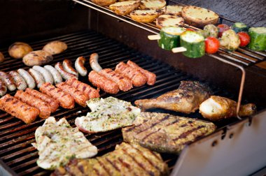 Meat on BBQ clipart