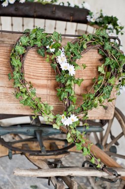 Wooden wedding carriage clipart