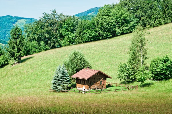 Small hut in the austrian alps — Stock Photo, Image
