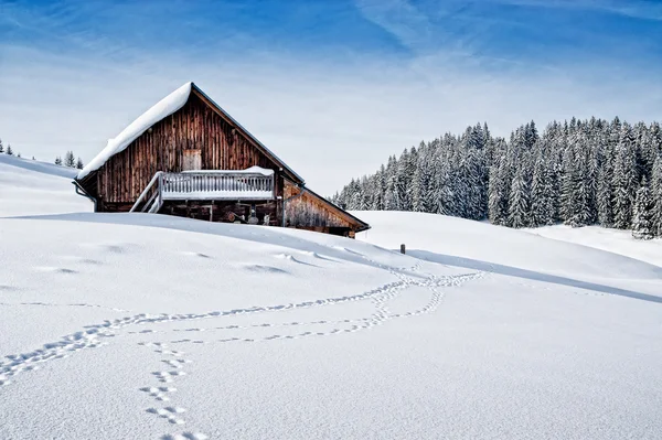 Hut in de Oostenrijkse Alpen — Stockfoto