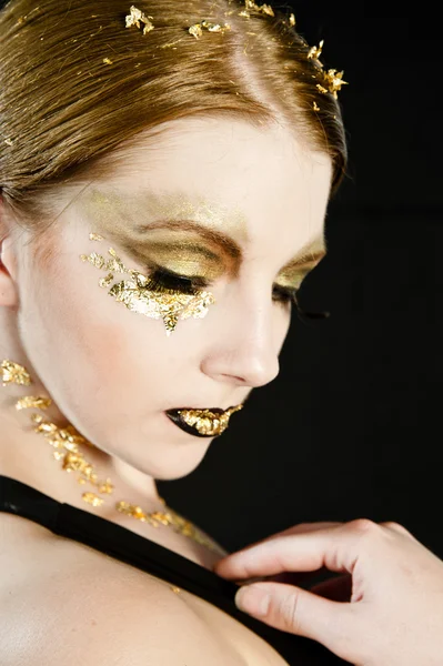 Mulher dourada — Fotografia de Stock