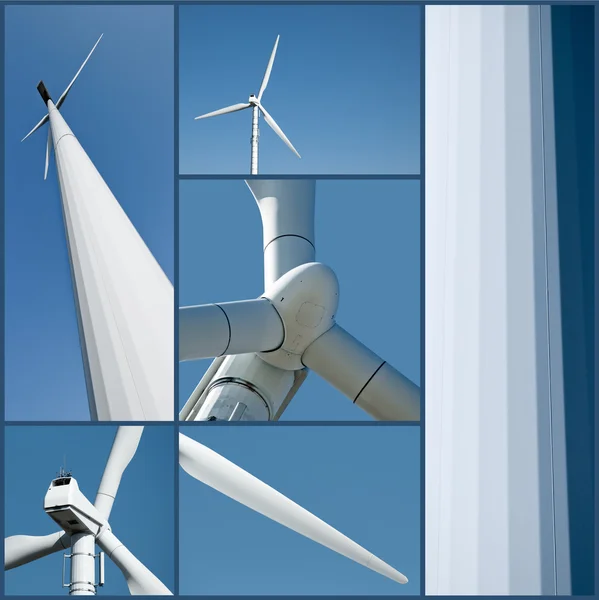 Colagem de uma turbina eólica — Fotografia de Stock