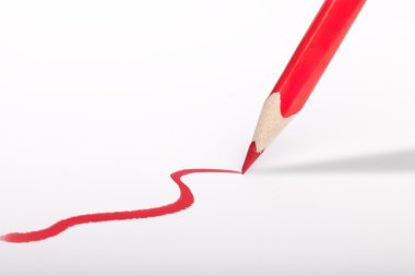 Red pencil making a stroke clipart