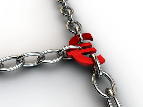 Euro in Chains — Stock Photo, Image