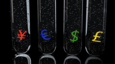 Currency Symbols in Testtube clipart