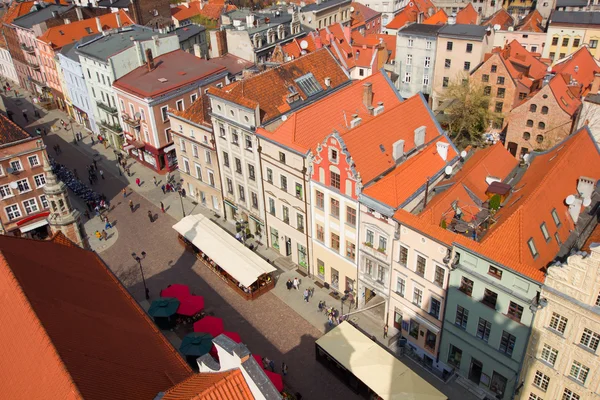 Marktplein in de oude stad van torun, Polen — Stockfoto