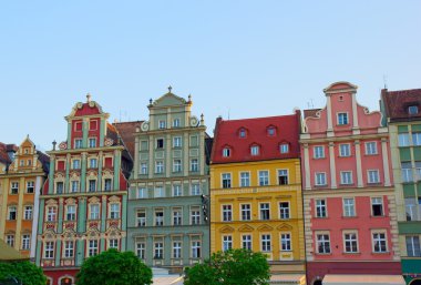 Facade of old houses clipart