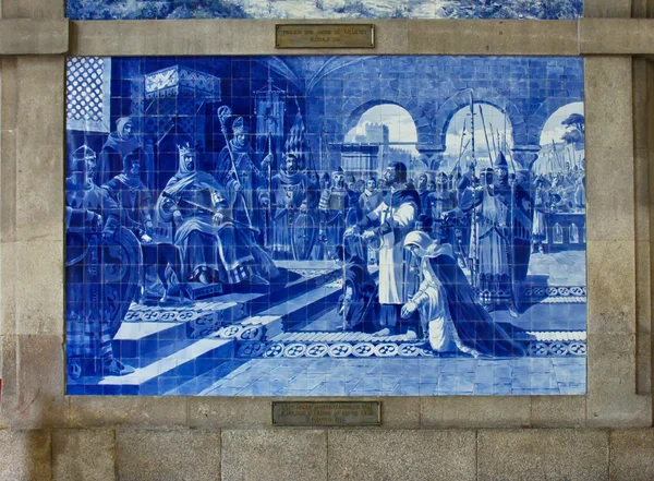 Традиционная керамическая плитка Порту, Португалия — стоковое фото