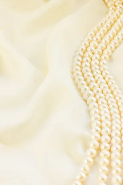 Silk with pearls — Stock Photo, Image