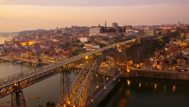 Porto at sunset, Portugal clipart