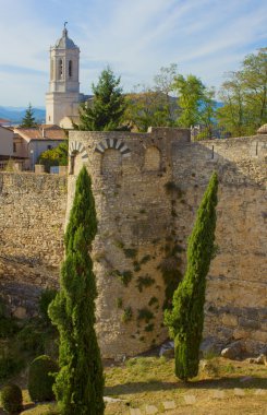 City wall, Girona, Spain clipart