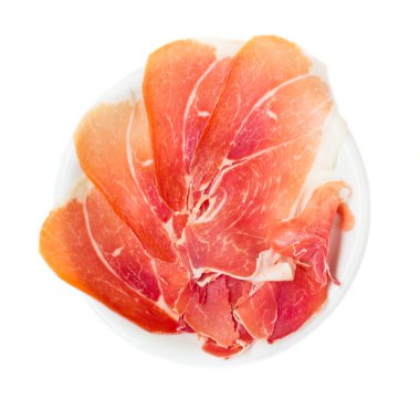 Plate of of spanish serrano ham clipart