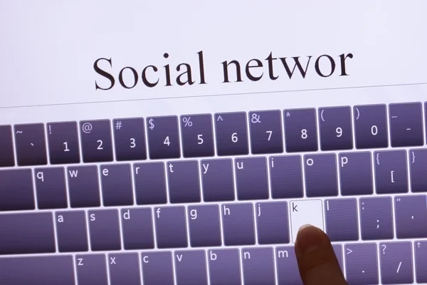 Rede social em tablet — Fotografia de Stock